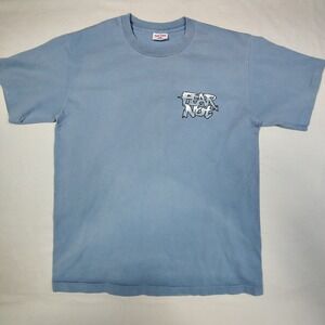 Vintage Sof Tee Tee Jays Fear Not Christian T-Shirt Blue Single Stitch Large USA